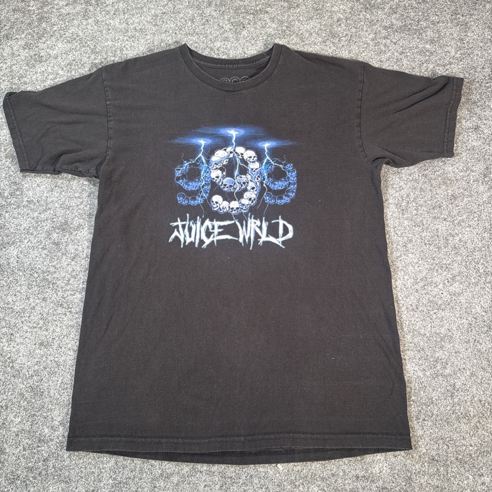 999 Club Black Tshirt Juice Wrld Skeleton Graphics Vanity Tshirt Size Large